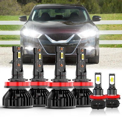 Para Nissan Máxima 2016 2017 2018 Faro LED Alto/Bajo+Luz antiniebla Combo Bombilla 6000K Foto 1 de 4