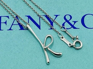 [Near Mint] Tiffany & Co. Initial Letter K Pendant Necklace Peretti Silver 925 - Picture 1 of 17