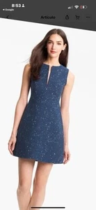 Diane Von Furstenberg Yvette Navy Painted Tweed A Line Shift Dress 8 $375 - Picture 1 of 9