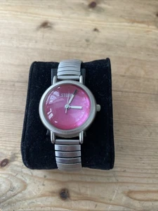 Ladies Storm Bubble Pink Face Stainless Steel Bracelet - Picture 1 of 2