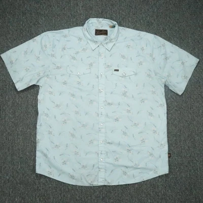 Howler Bros Shirt Mens XXL Blue Floral H Bar B Pearl Snap Short Sleeve 2XL - Image 1 of 4