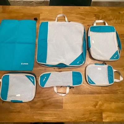 ¡Juego de 5 bolsas de cubos de compresión de embalaje Gonex blancas y azules!  ¡¡Bonito!!! Foto 1 de 4