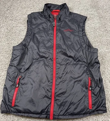 Orvis Trout Bum Puffer Vest Full Zip Black Red Fishing Mens Medium - Read - Image 1 of 4