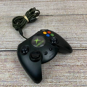 Original Microsoft Xbox Controller Black Wired Gamepad X08-17160 Tested - Picture 1 of 5