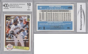 2002 Donruss Originals Sample Gold Barry Bonds #40 BCCG Mint