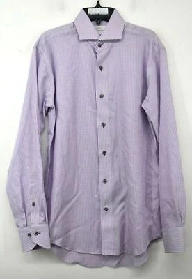 Lorenzo Uomo Mens Textured Check Regular Fit Dress Shirt Spread Collar 32/33 - Image 1 of 4