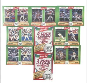 1992 FRENCH'S BASEBALL COMBO SERIES (5) Cards (2) Checklists - Barry Bonds +more - Picture 1 of 5