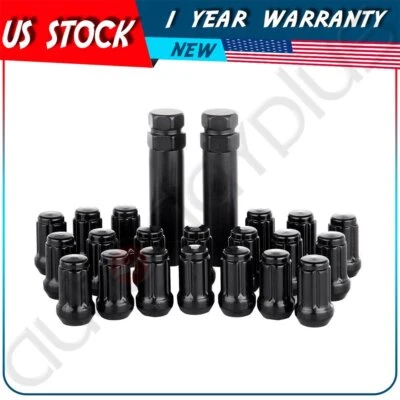 20 X Black M12x1.5 6 Spline Lug Nuts + 2 Keys For Acura Fits Honda Civic CR-Z - Image 1 of 4