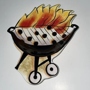 Parrilla/tazón para servir barbacoa arte arcilla carbón encendido - Imagen 1 de 6