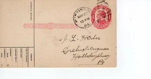 INSPECTORS DAILY REPORT, HOLLIDAYSBURG, PA 1921  FDC8340 - Picture 1 of 2