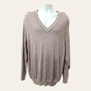 Fairway Greene Mens XXL V-Neck Pointelle Sweater Orchid L/S NWT - Picture 1 of 10