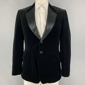 PAUL SMITH Talla 42 Terciopelo Negro Algodón Viscosa Muesca Solapa Sport Abrigo - Imagen 1 de 6
