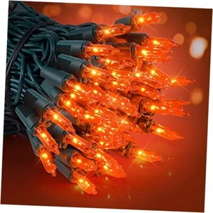 Outdoor Halloween Lights, 2PACK 13ft 50 Count 50 Bulbs (Pack of 2) 50L Orange - Picture 1 of 7