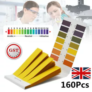 Litmus pH 1 to 14 Test Paper Book 160 Strips Universal Full Range Strips Tester` - Picture 1 of 12