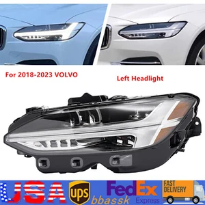 Full LED DRL Headlight Driver Side For 2018-2023 VOLVO S90 V90 Left Headlamp - Picture 1 of 19