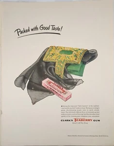 Goma de mascar Clarks Teaberry 1946 vintage anuncio los pequeños lujos importantes - Imagen 1 de 1