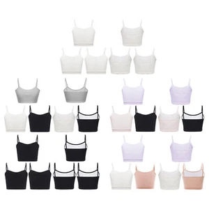 Kids Girls Sportswear Sleeveless Crop Top Athletic Camisole Spaghetti Straps - Picture 1 of 60