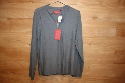 Camisa Henley Bruno Milano Para Hombres Súper Suave Azul Cachemira Manga Larga Talla Pequeña Nueva Foto 1 de 4