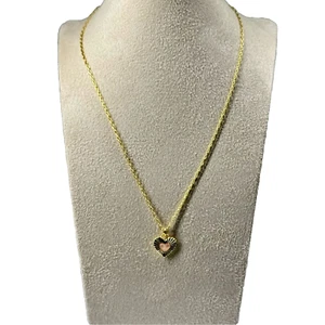 Gorjana New Rose Quartz Heart Shaped Pendant Necklace 18K Gold Plated Brass - Picture 1 of 4