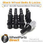 Wheel Bolts & Locks (12+4) Black for Peugeot 307 01-08 on Aftermarket Wheels Peugeot 307