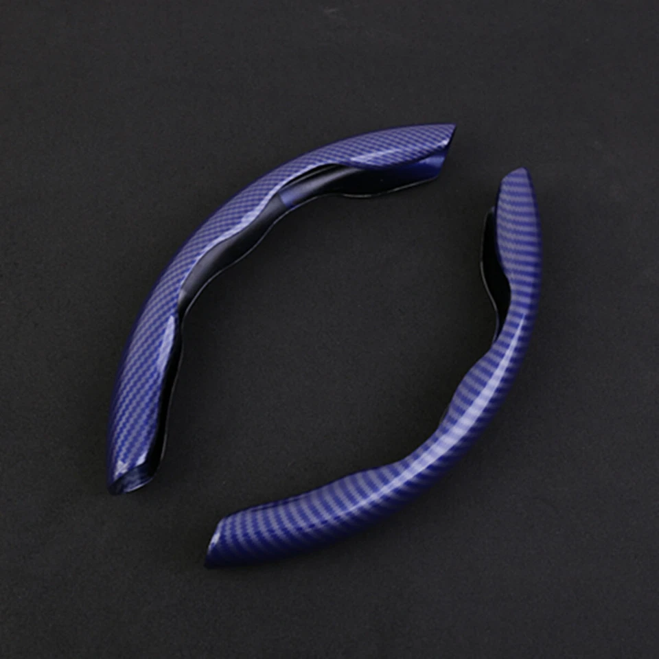 Cubierta elevadora volante interior coche 38cm accesorio aspecto fibra carbono azul Foto 1 de 4