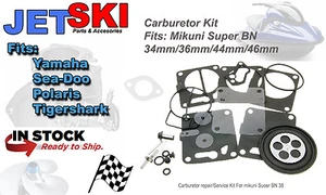 KIT DE RECONSTRUCCIÓN DE CARBURADOR DE CARBONO MIKUNI YAMAHA SUPER JET VXR WAVERUNNER 3 650 701 - Imagen 1 de 12