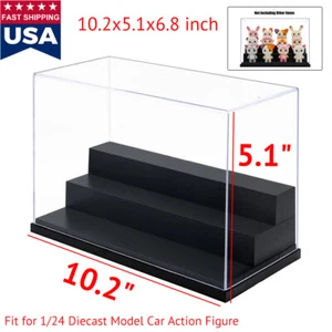 US 10,2" Durchsichtige Acryl Vitrine Big Perspex Box Kunststoff Basis Staubdicht 3 Schritte - Bild 1 von 12