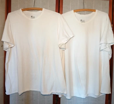 Lote de 2 camisetas blancas Haynes ComfortSoft 2XL para hombre Foto 1 de 4