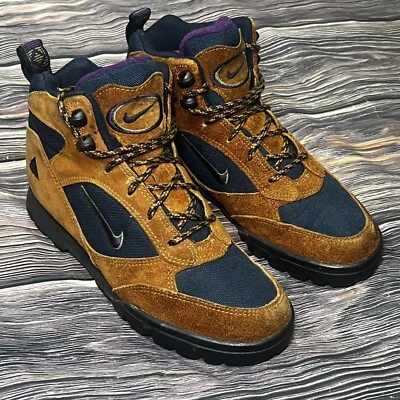Botas de senderismo al aire libre Nike Torre ACG vintage años 90 marrón púrpura talla 8,5 Foto 1 de 4
