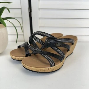 NWOB Cali by Skechers Beverlee Tiger Posse Sandal Wedge Heel Slip On Size 9 - Picture 1 of 9