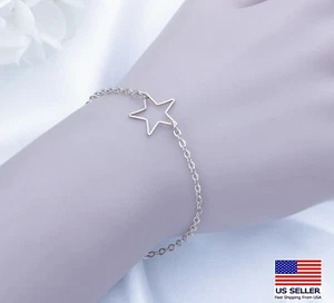 Fashion Women Jewelry Bracelet Retro Hollow Star Silver Plated Wrist Chain 0592 - Picture 1 of 6