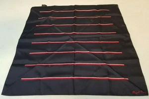 Royal Navy Scarf, Printed All Silk Made In England, 17" x 17", Red White Stripes - Picture 1 of 7
