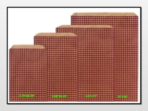 BURGUNDY GINGHAM Print Flat Paper Merchandise Bags Choose Size & Package Amount - Picture 1 of 5