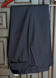 CANALI 13290 Flat Front 100% Wool Suit Pants Size 33" Waist, Short, Navy - Picture 1 of 9