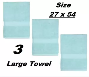 Extra Large Bath Towels 100% Cotton 27"X54" 3 Bath Towel Set Soft Quick Dry - Picture 1 of 3