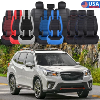 Juego completo de fundas de cuero para coche Subaru Forester SUV protección de cojín Foto 1 de 4