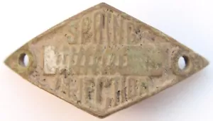 Antikes Vintage Messing Schild Plakette mit Aufschrift ''Federspritzung'' - Bild 1 von 3