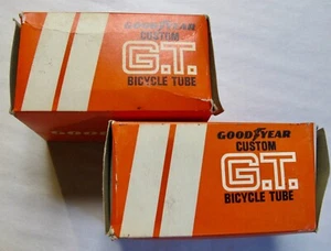 Pair of Vintage NOS Boxed 26 x 2.125 GOODYEAR CUSTOM G. T. Bicycle Inner Tubes - Picture 1 of 4