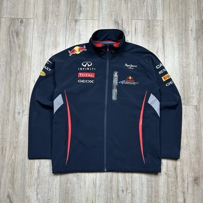 Pepe Jeans Red Bull Infinity Formula F1 Racing Softshell Jacket Blue Mens Sz XL - Image 1 of 4