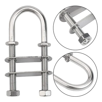 Marine Boat Stern Bow Eye U Bolt with Adjustable Nuts M8 Stainless Steel - image 1 of 4