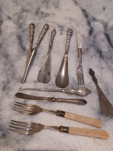 Vintage Sterling Silber Griff/Kragen Utensilien/Knopf Haken/Handschuhöffner - Bild 1 von 8