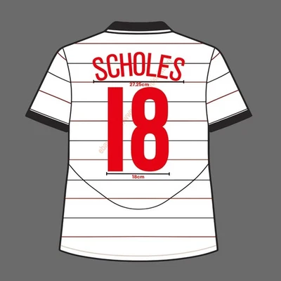 04-05 Juego de Tercer Nombre Man United - Scholes #18 Terciopelo Hecho por Ventilador Transferencia de Calor Foto 1 de 2
