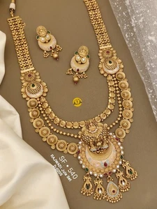 Golden temple jewelry combo set bridal jewelry south indian rajwadi combo set - Picture 1 of 6
