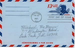 USPS Scott UC39 FDC John F Kennedy Newspaper Clippings c1967 Airmail Stationary - Picture 1 of 6