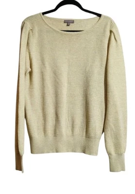 Lilla P Ribbed Lightweight Sweater Womens L Yellow Balloon Long Sleeve Pullover - Image 1 of 4