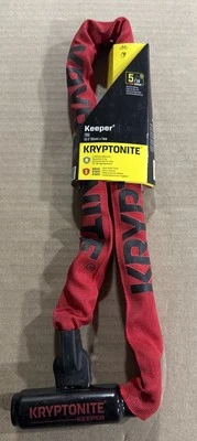 Kryptonite Keeper 785 Integrated Steel Chain Lock Keyed 7mm x 85cm Red - Image 1 of 4