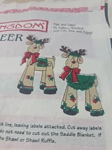 2 Uncut DAISY KINGDOM 17" RIKKI REINDEER Craft Fabric Panel  #3238 1997 USA - Picture 1 of 6