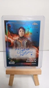 Natasha Bordizzo Auto Topps Chrome Star Wars Blue Refractor Sabine Wren Auto 150 - Picture 1 of 5
