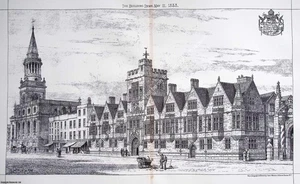 1888 : BRASENOSE COLLEGE, OXFORD. AN ORIGINAL PAGE FROM THE BUILDING NEWS. AN IL - Picture 1 of 1