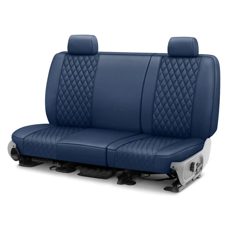 Funda de asiento acolchada de cuero sintético con escudo de diamante 2ª fila azul para Chevy HHR 06-11 Foto 1 de 3